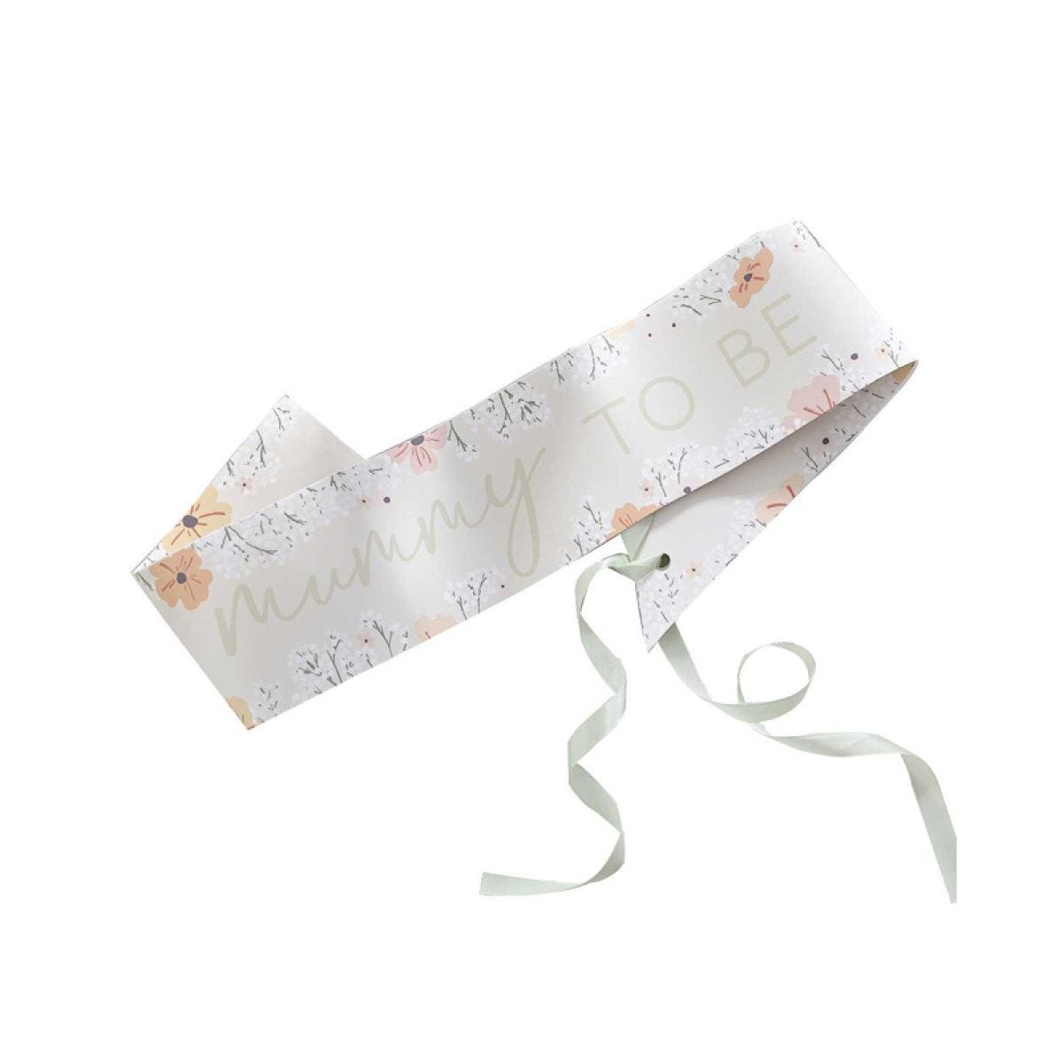 Floral Baby &apos;Mummy to Be&apos; Paper Sash