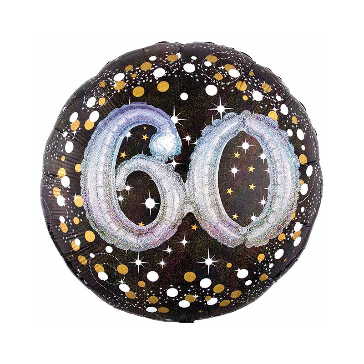 60th Birthday Sparkling Celebration 3D Balloon - 32" Foil