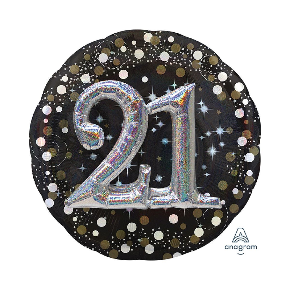 21st Birthday Sparkling Celebration 3D Balloon - 32" Foil