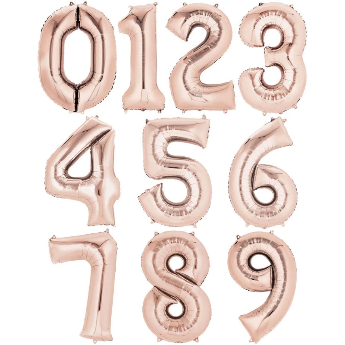 Rose Gold Foil Number Balloons - 34"