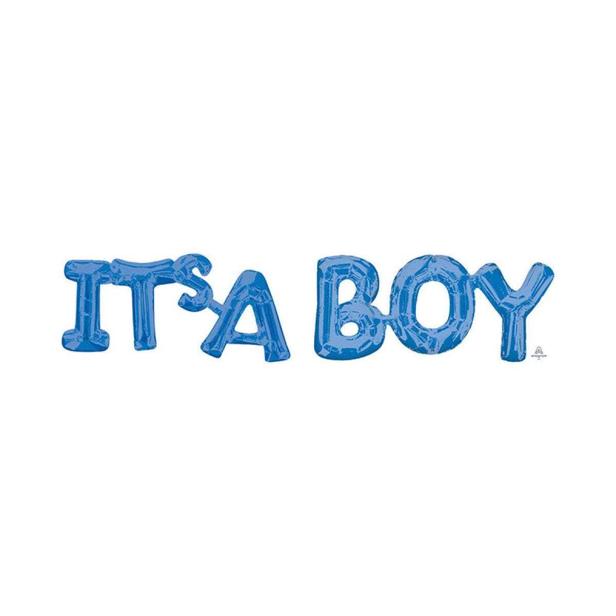 Its A Boy Blue Foil Phrase Balloon - 40" Foil