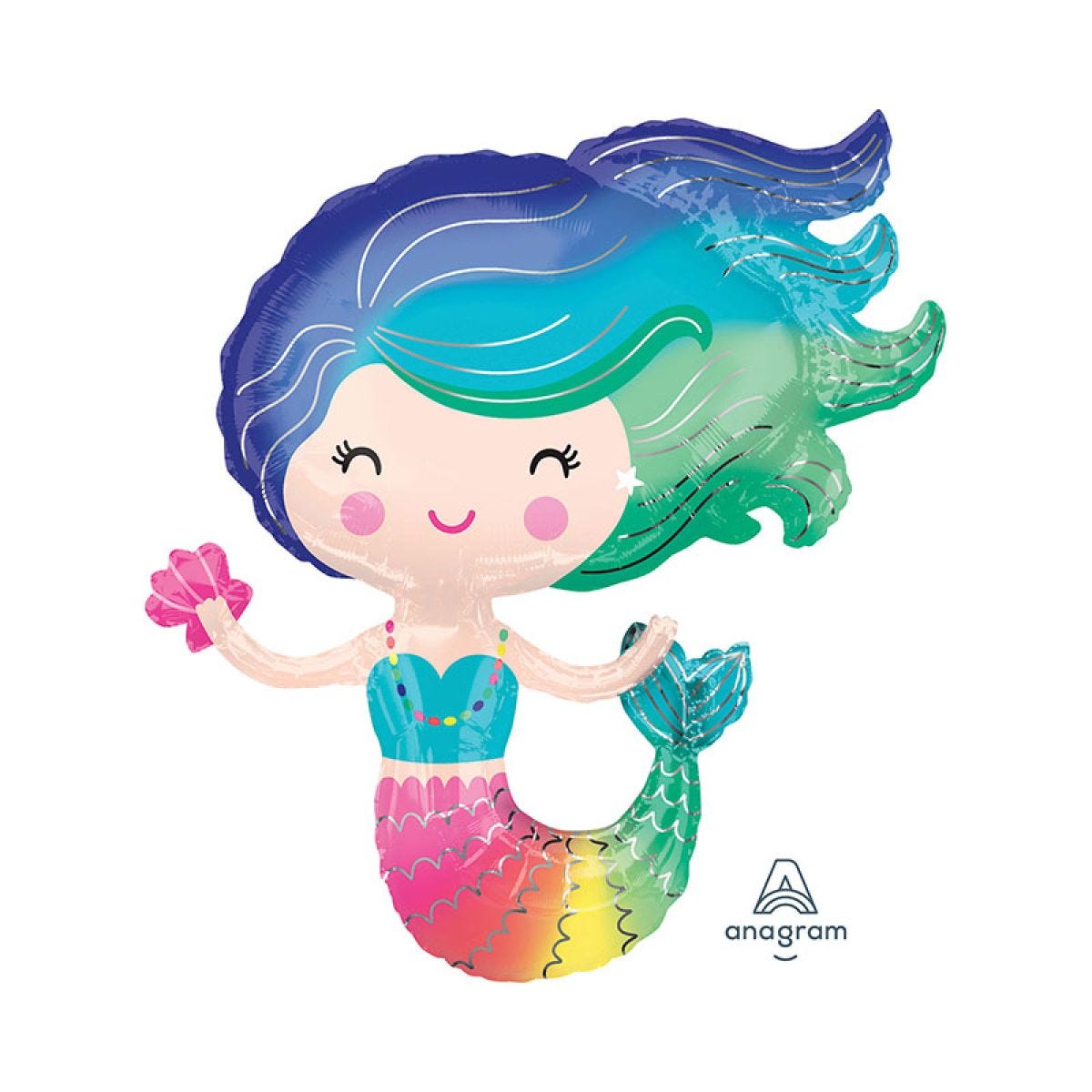 Mermaid SuperShape Balloon - 30" Foil