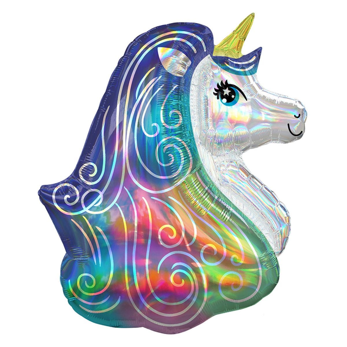 Rainbow Unicorn Iridescent SuperShape Balloon - 30" Foil