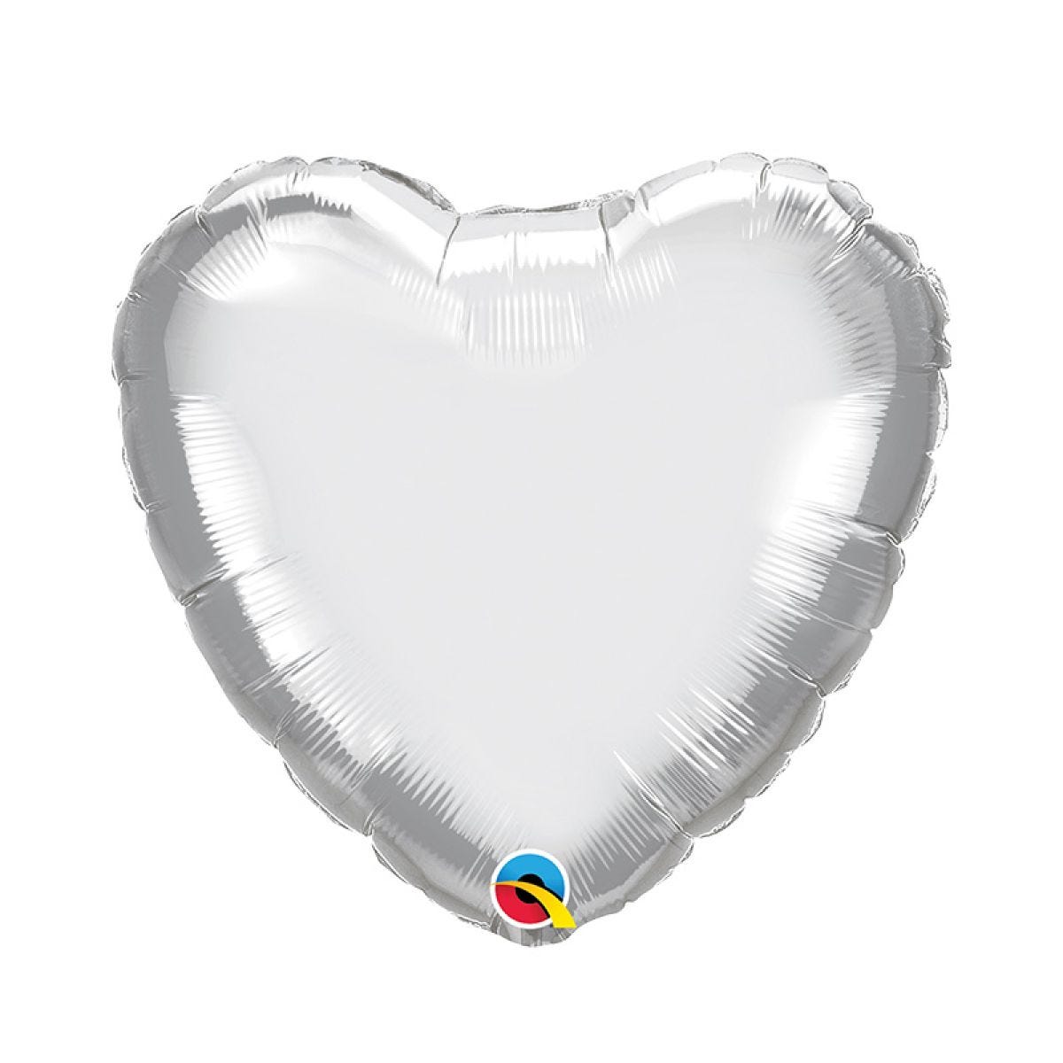 Silver Chrome Heart Balloon - 18" Foil - Unpackaged