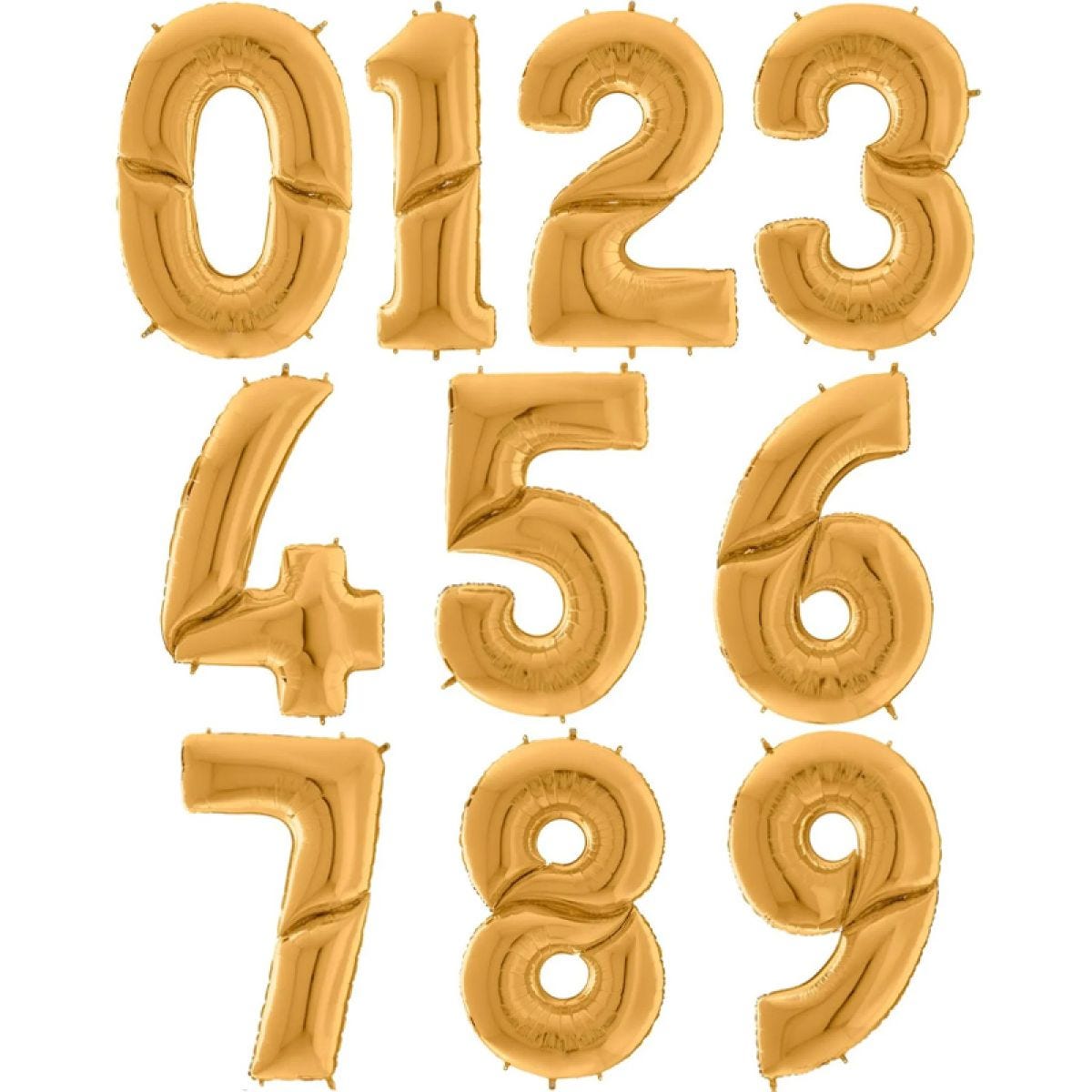 Gold Foil Number Balloons - 64"