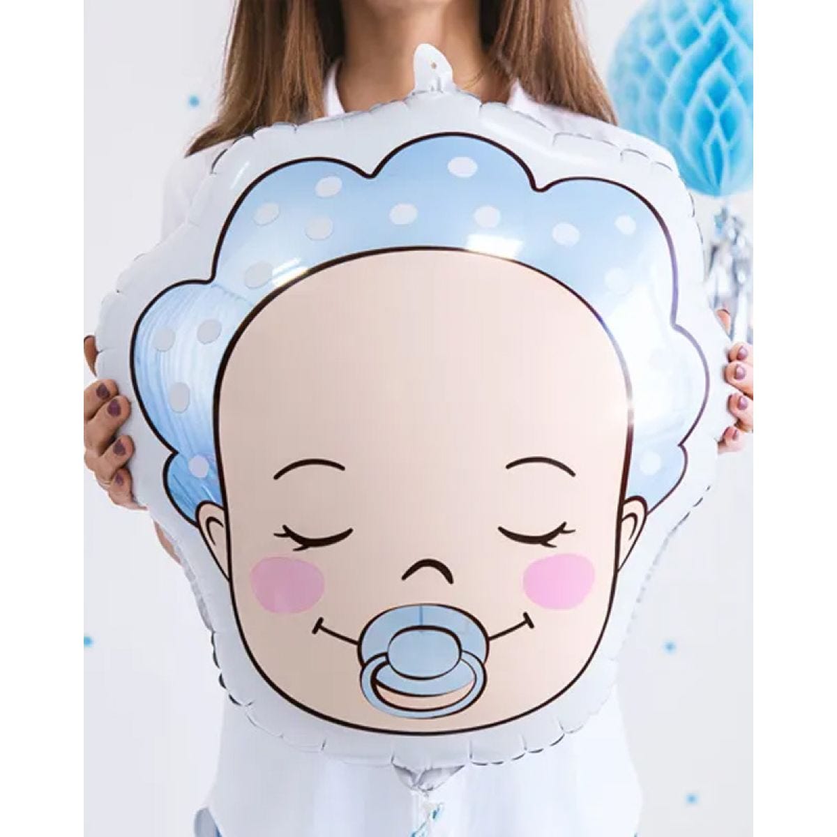 Baby Boy Face Balloon - 18" Foil