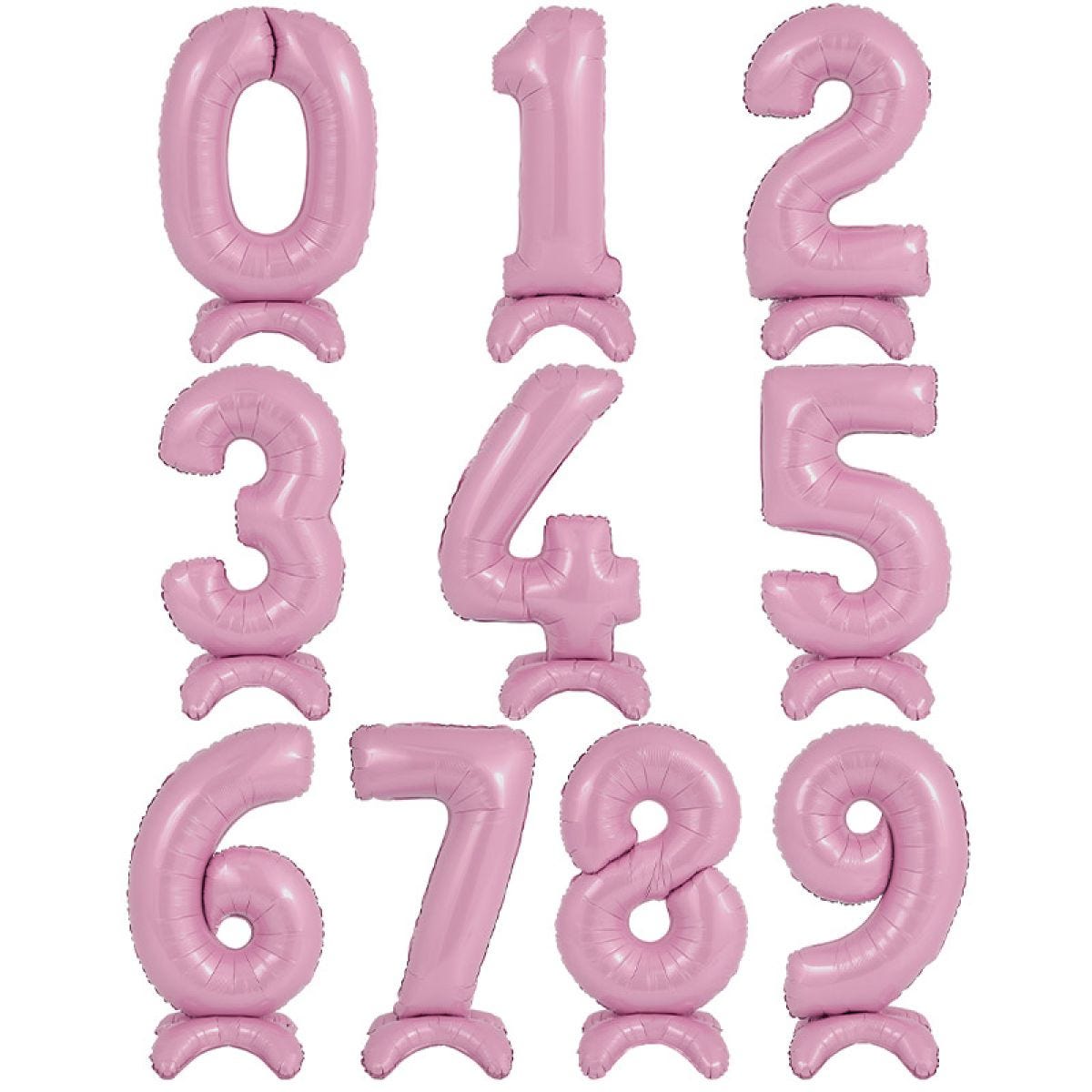 Pastel Pink Standing Number Balloons - 25" Air Fill