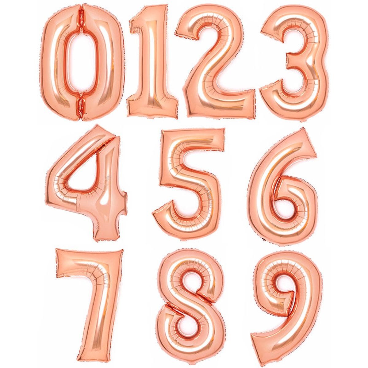 Rose Copper Foil Number Balloons - 34"