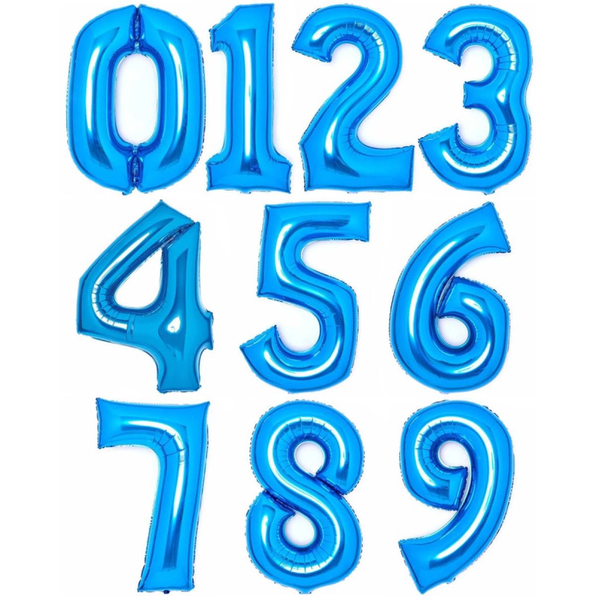 Blue Foil Number Balloons - 34"