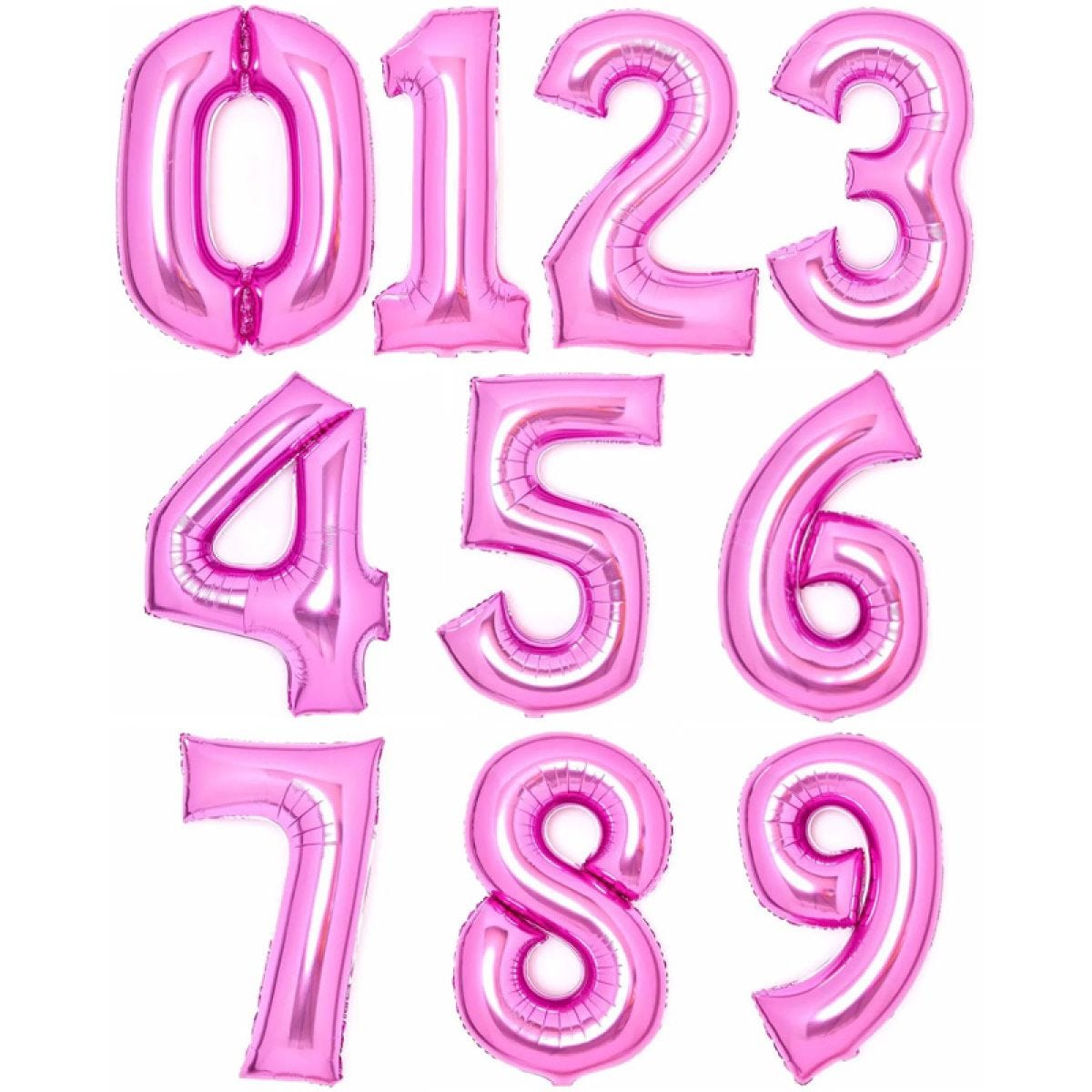 Pink Foil Number Balloons - 34"