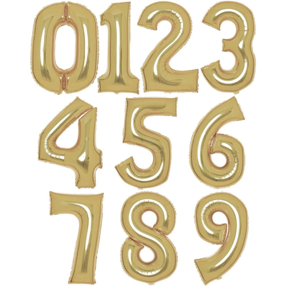 White Gold Foil Number Balloons - 34"