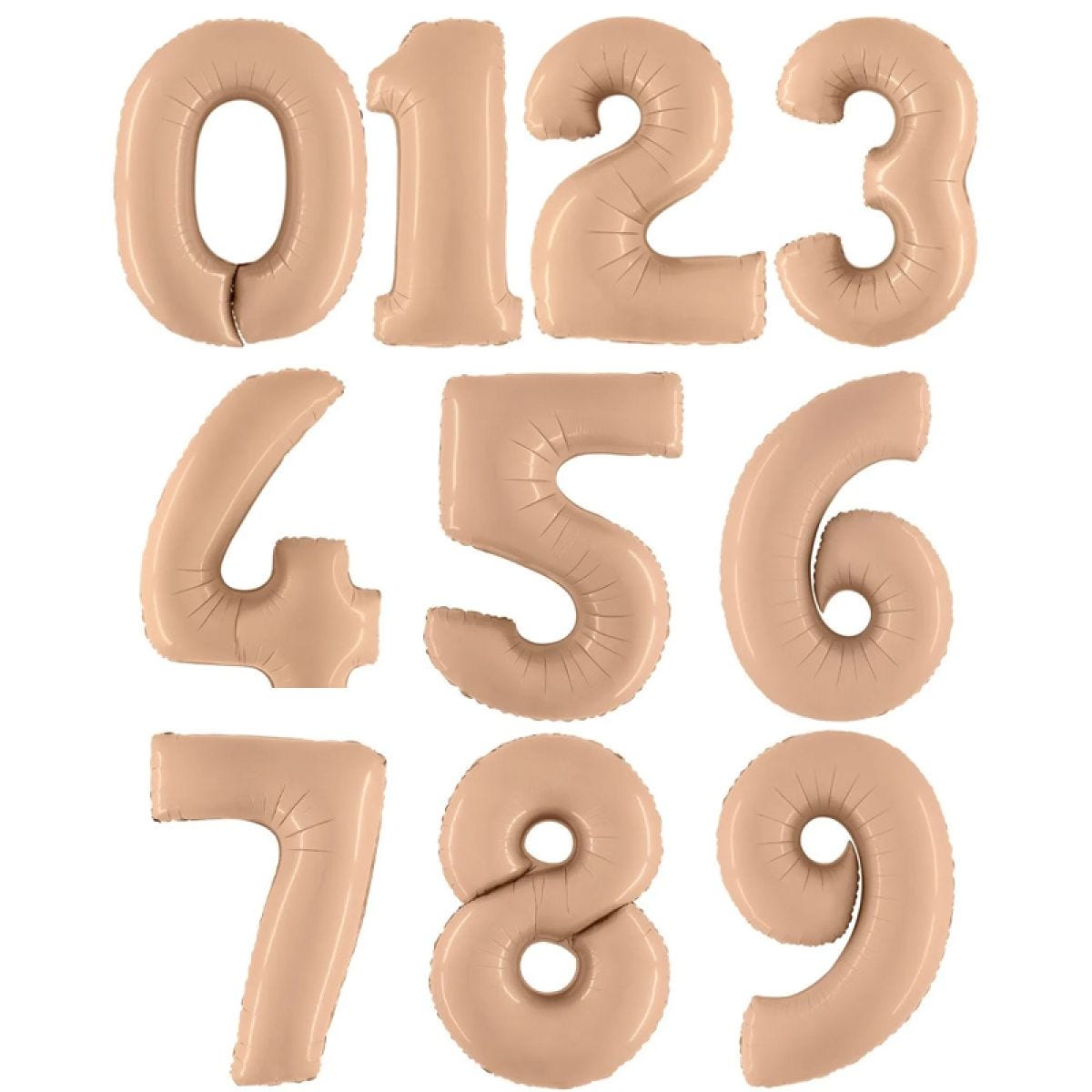Satin Nude Foil Number Balloons - 40"