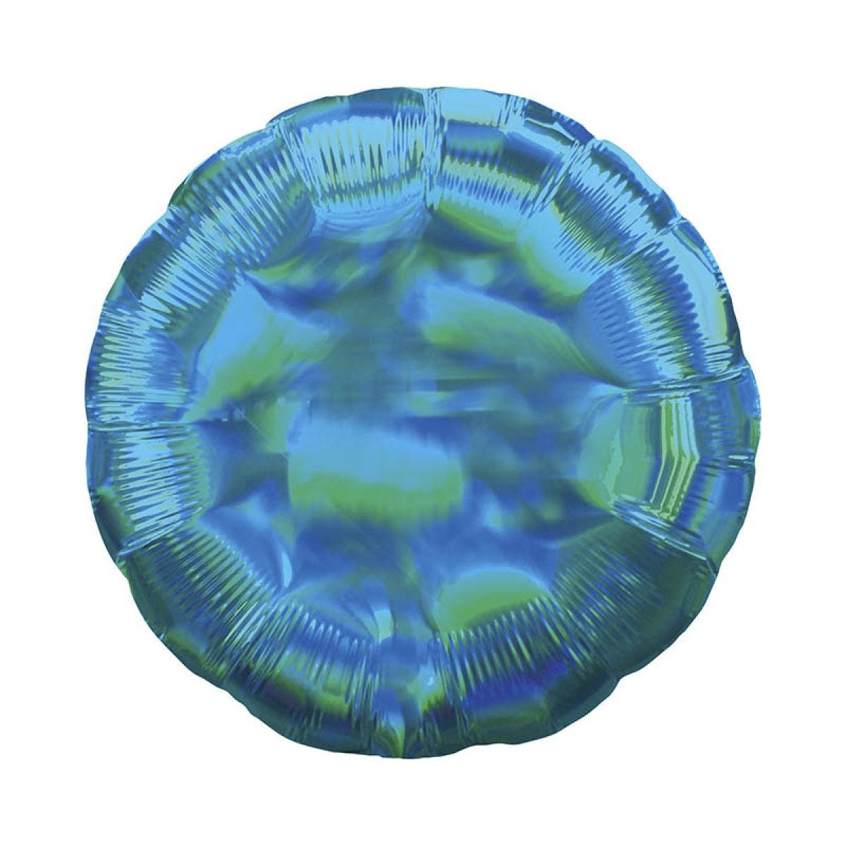 Iridescent Cyan Blue Round Balloon - 18" Foil