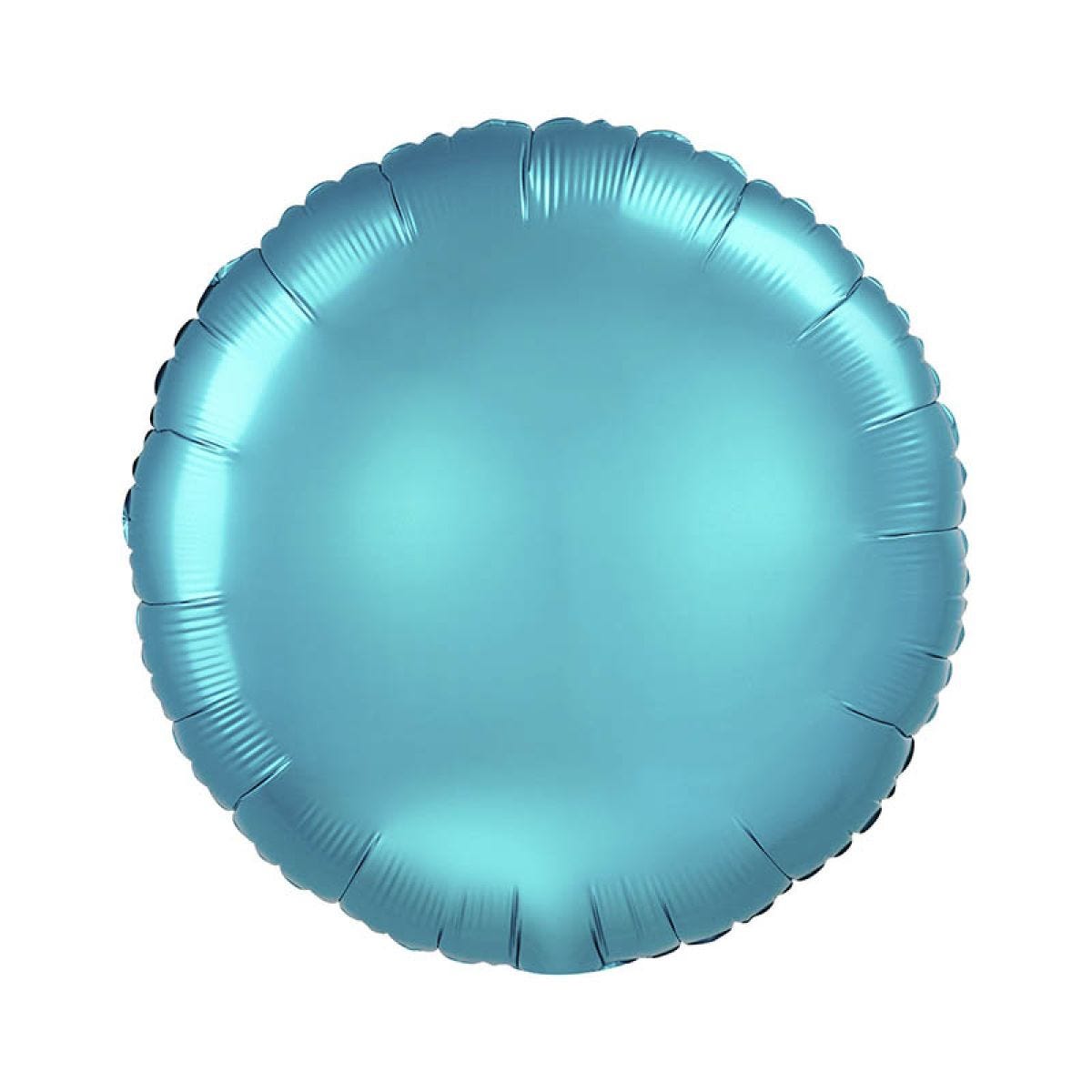 Satin Aqua Blue Round Foil Balloon - 18" Foil