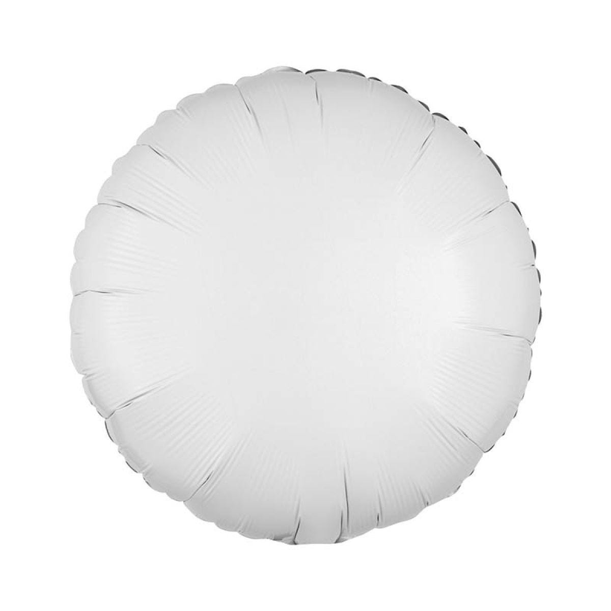 Metallic White Round Foil Balloon - 18" Foil
