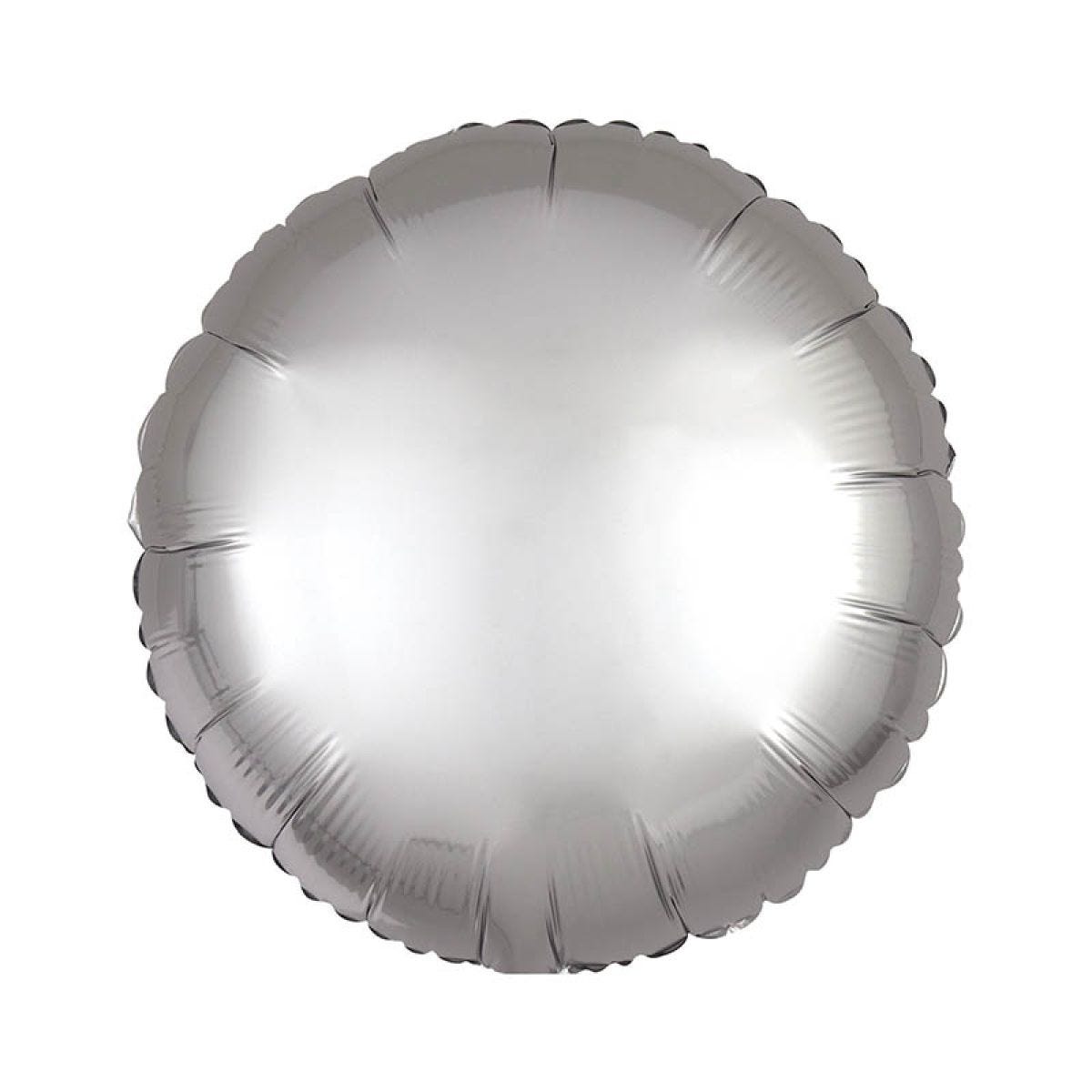 Silk Lustre Silver Round Balloon - 18" Foil (Unpackaged)