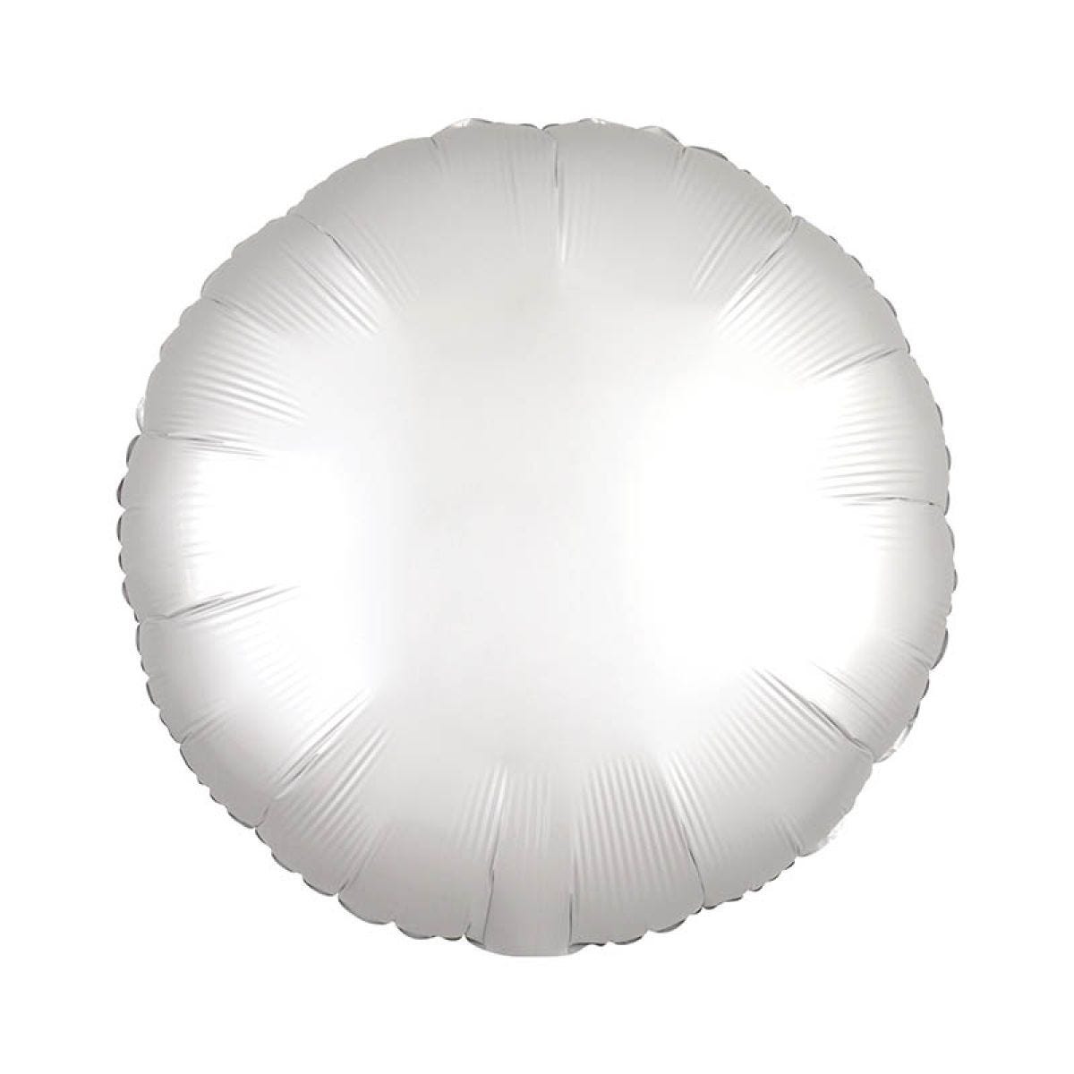 Silk Lustre White Round Balloon - 18" Foil (Unpackaged)