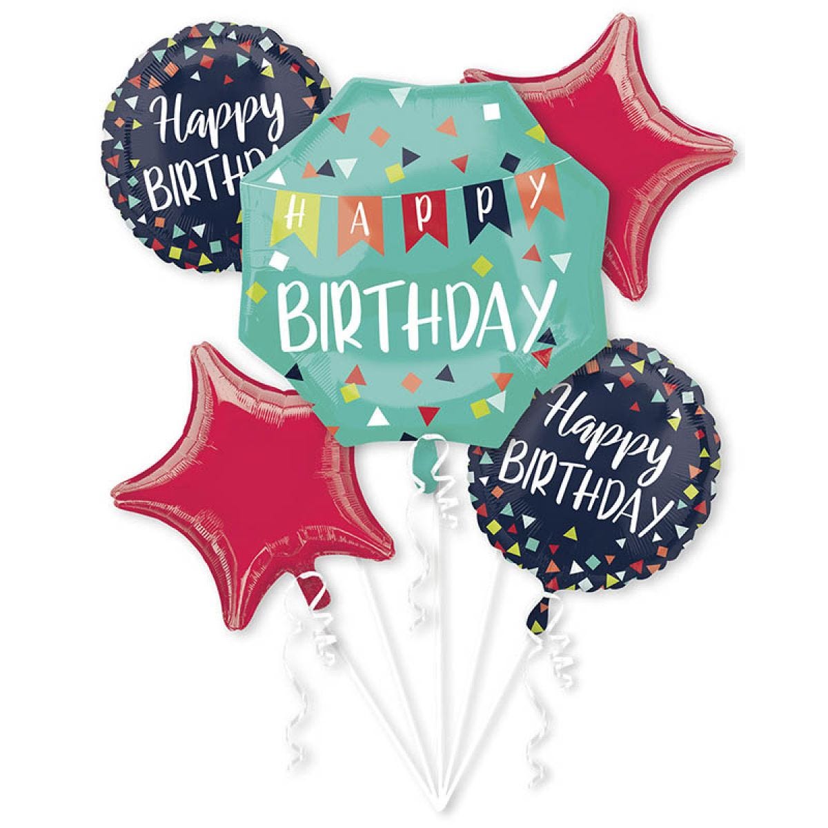 Happy Birthday Foil Balloon Bouquet (5pcs)