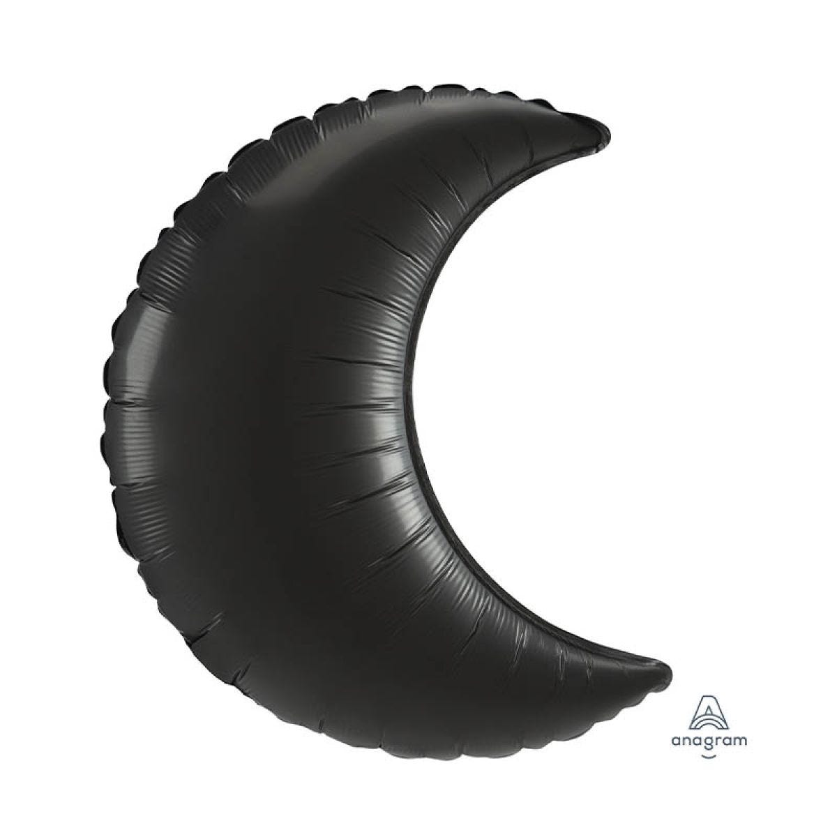 Black Satin Luxe Crescent Balloon - 35" Foil