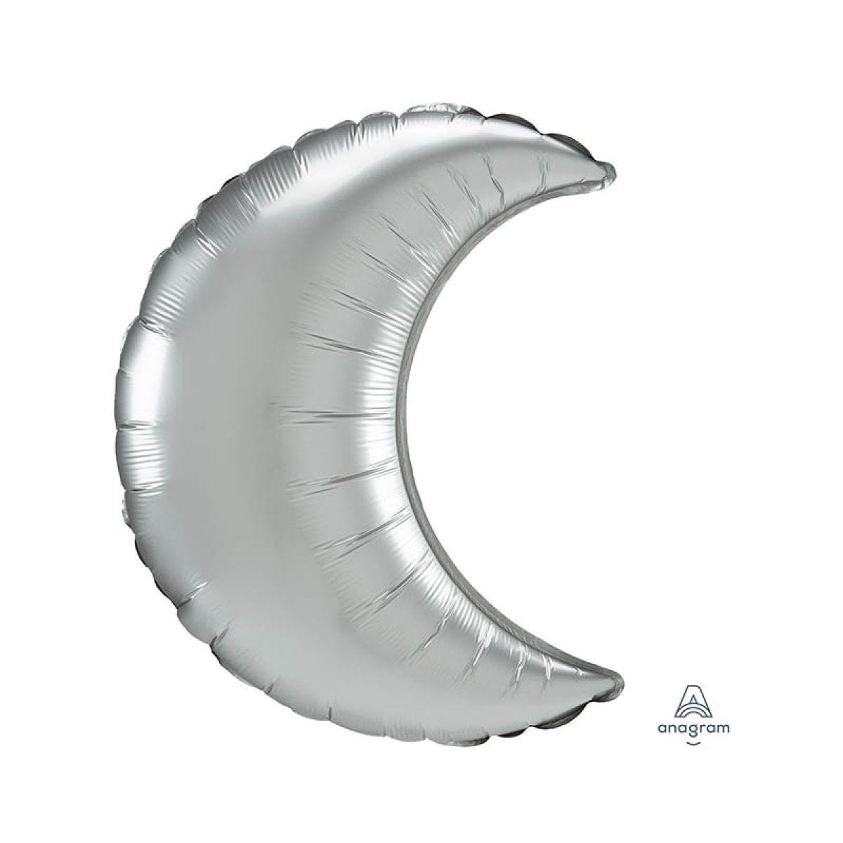 Platinum Satin Luxe Cresent Balloon - 35" Foil