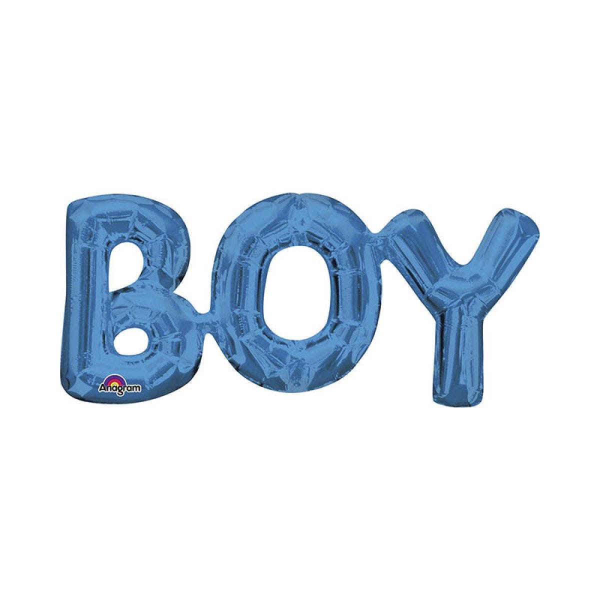 Blue &apos;BOY&apos; Phrase Foil Balloon - 20" x 9"