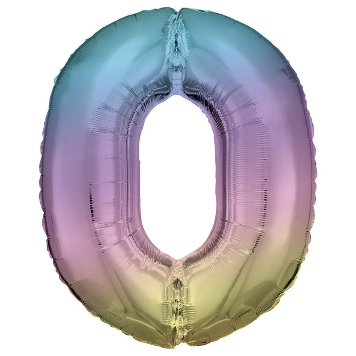Pastel Rainbow Number 0 Balloon - 34" Foil