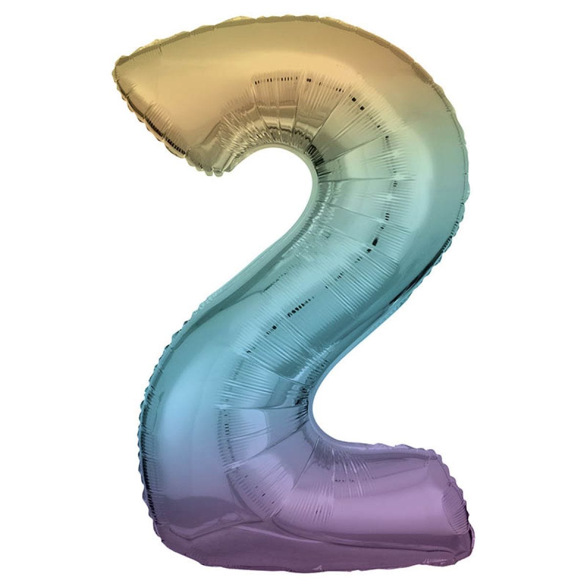 Pastel Rainbow Number 2 Balloon - 34" Foil