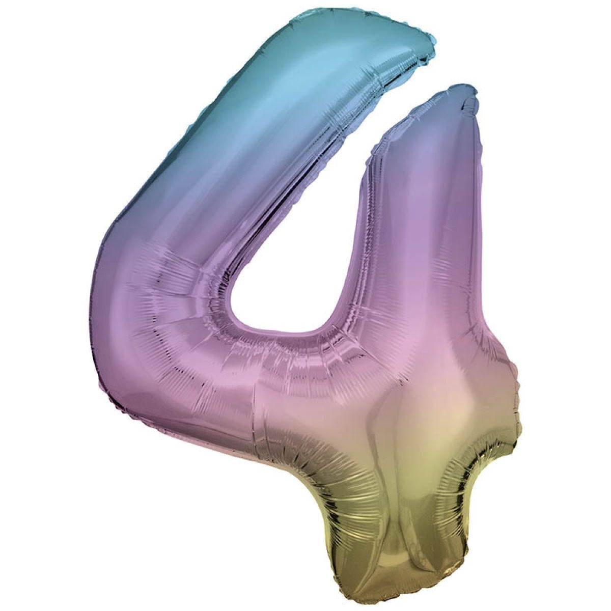 Pastel Rainbow Number 4 Balloon - 34" Foil