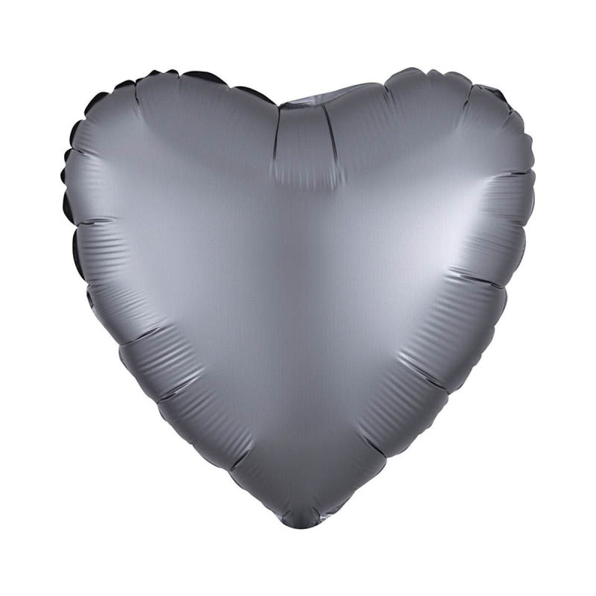 Satin Luxe Graphite Heart Balloon - 18" Foil (Unpackaged)