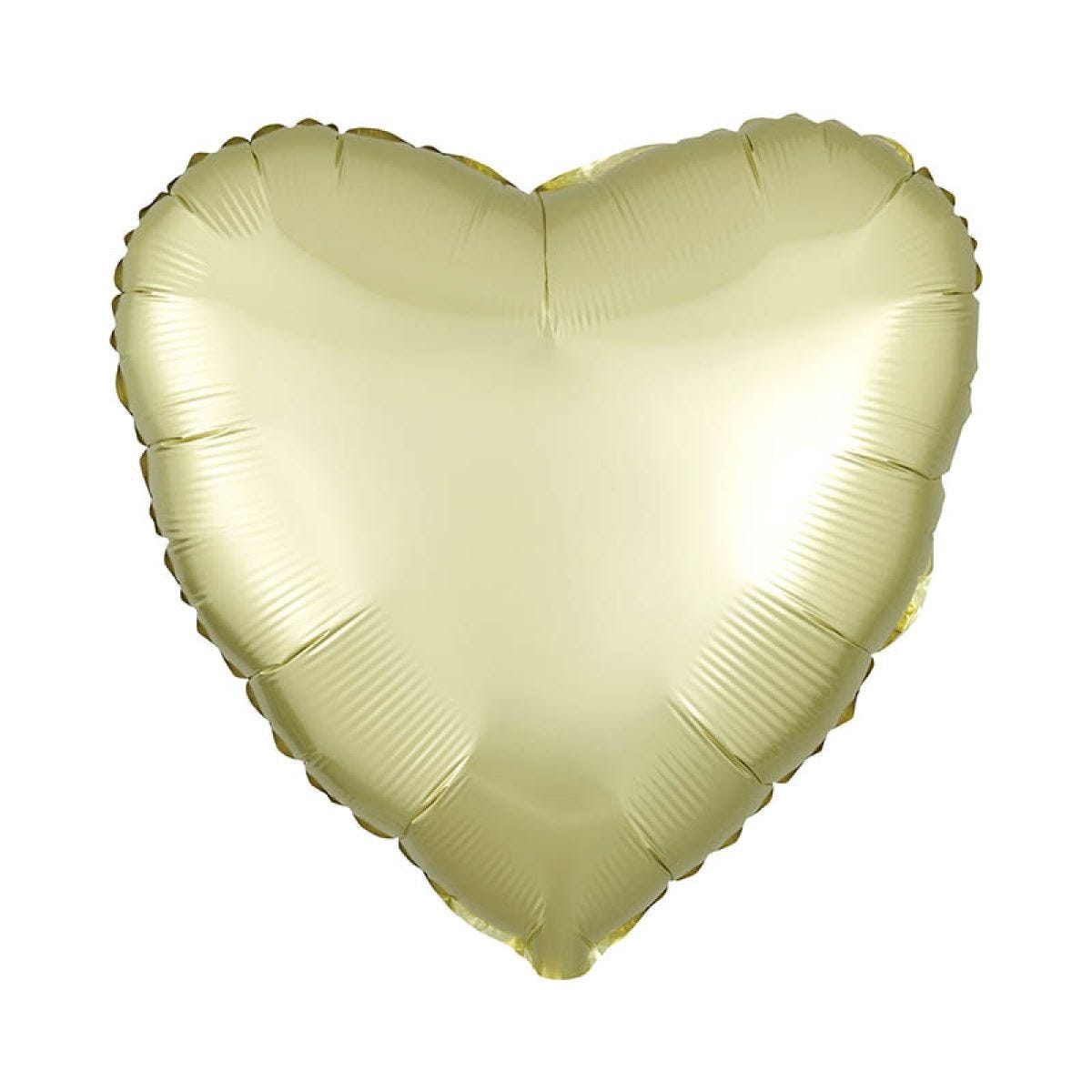 Satin Pastel Yellow Heart Balloon - 18" Foil