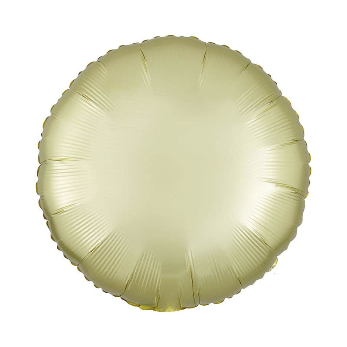 Satin Pastel Yellow Round Balloon - 18" Foil
