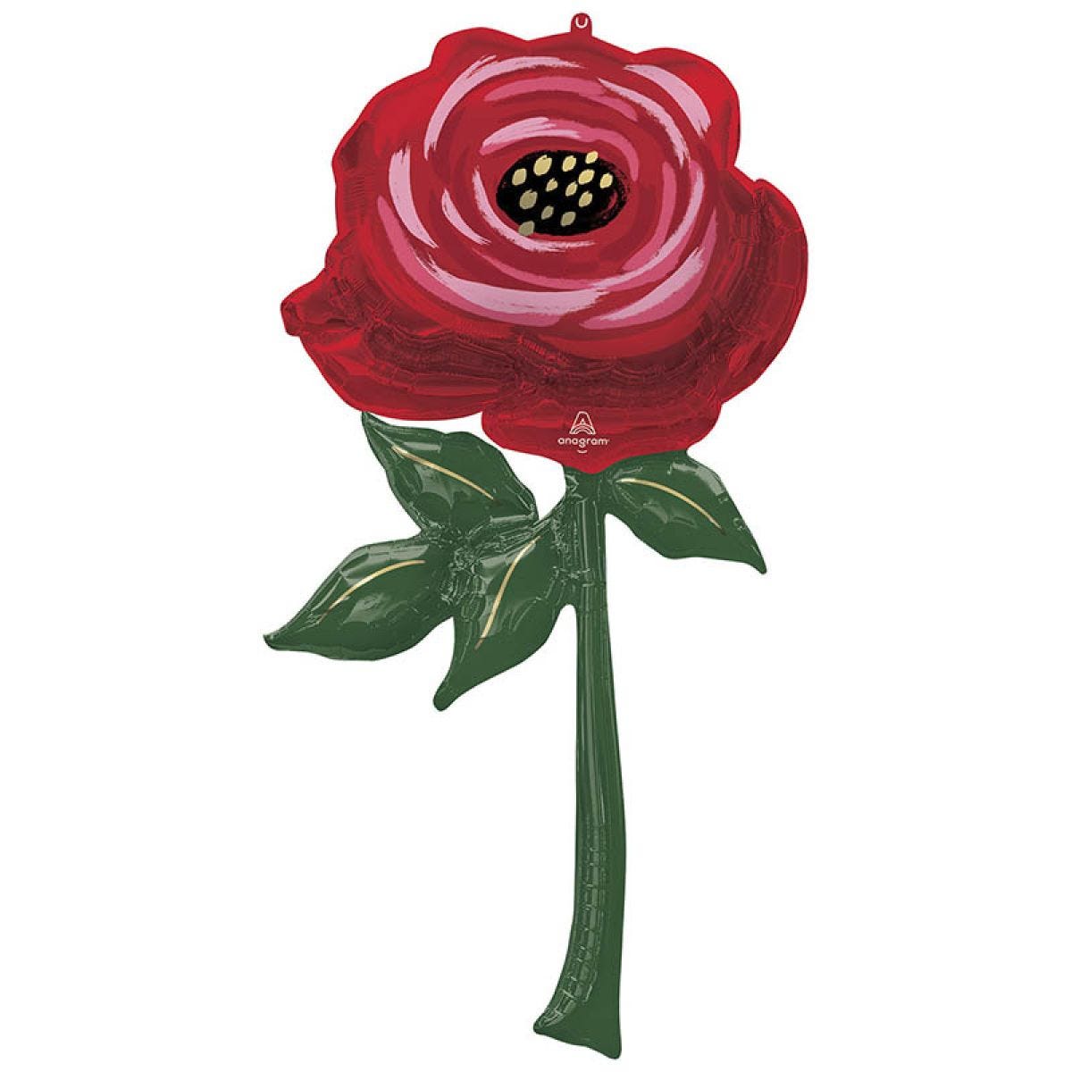 Red Rose Supershape Balloon - 62"cm x 33cm Foil