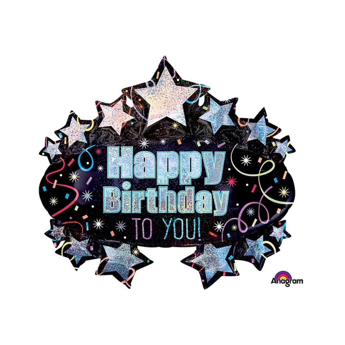 Brilliant Birthday Supershape Balloon - 31" x 28" Foil