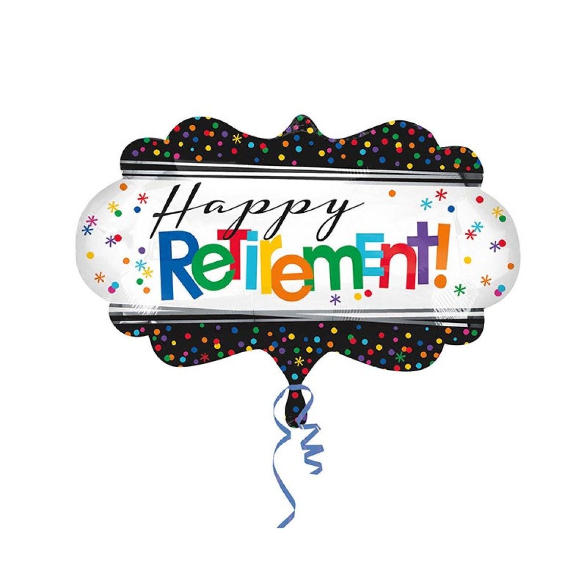 Happy Retirement Supershape Balloon - 27" x 16" Foil