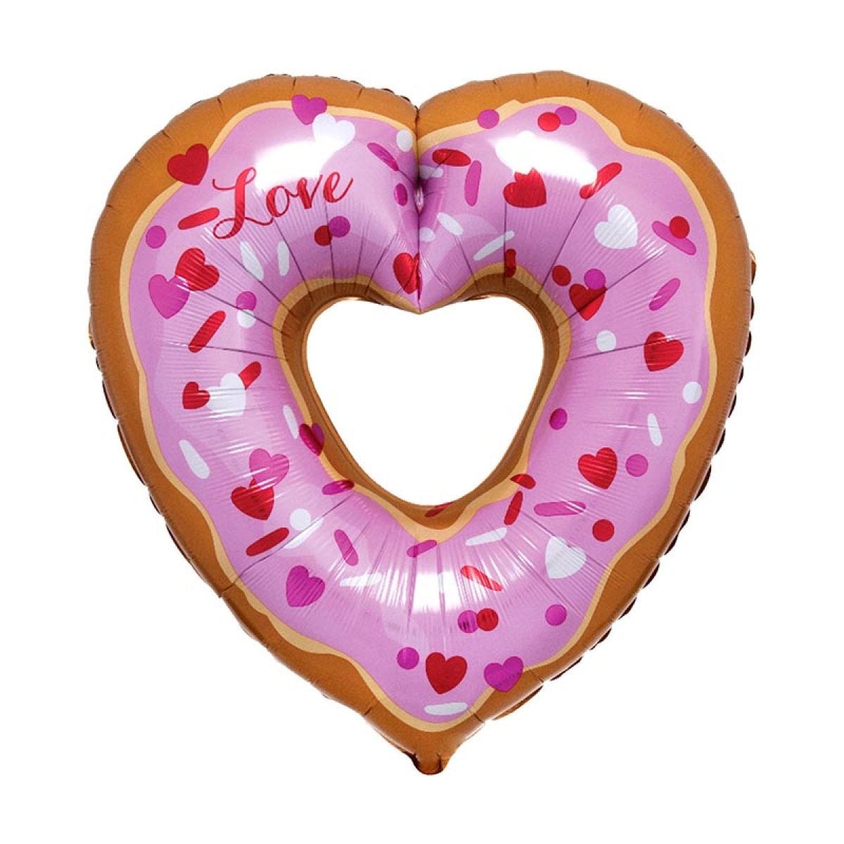 Open Heart Donut Supershape Balloon - 25" X 26" Foil