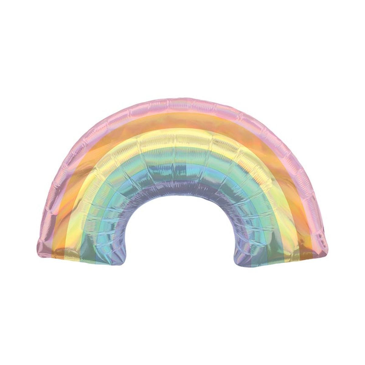 Pastel Iridescent Rainbow Supershape Balloon - 34" x 19" Foil