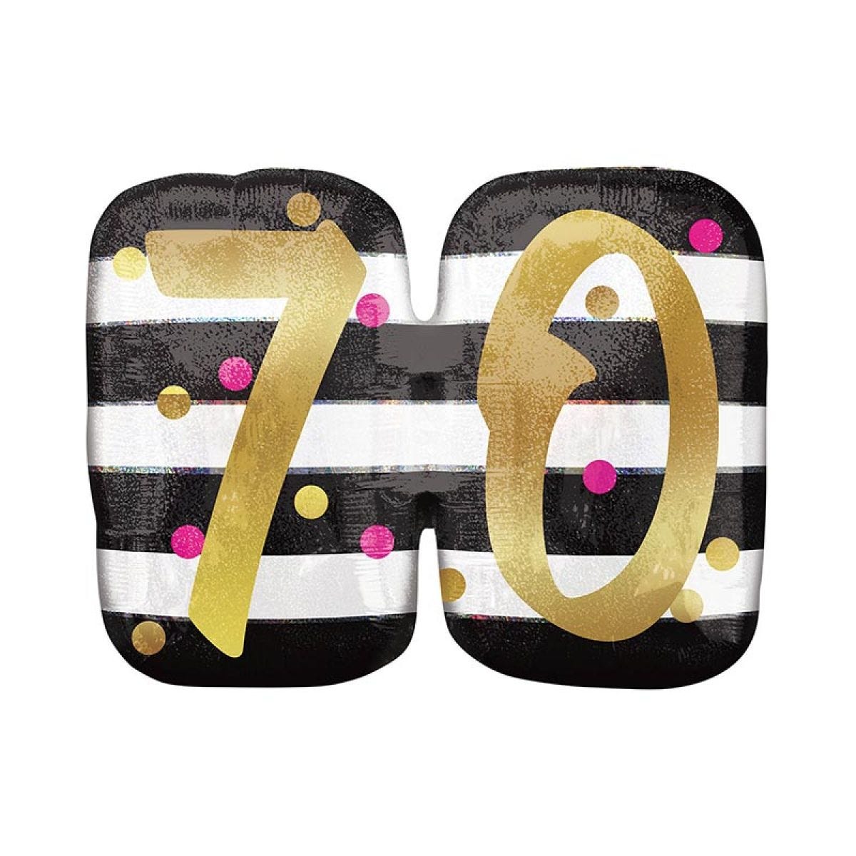 Pink & Gold 70th Birthday Supershape - 25" x 22" Foil