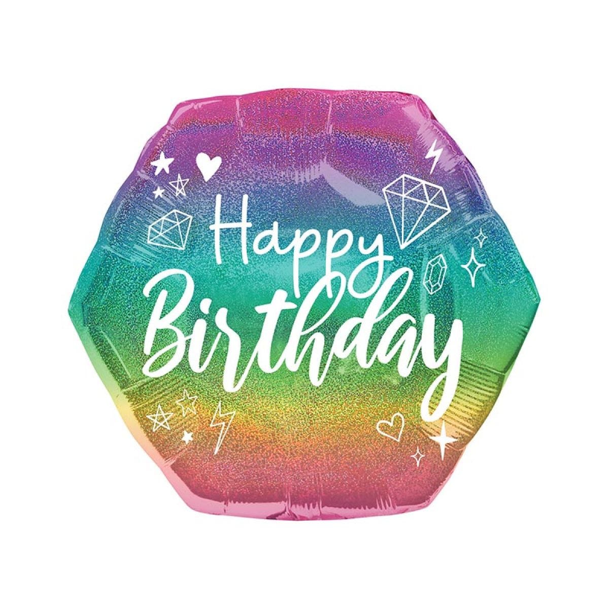 Sparkle Happy Birthday Supershape - 23" x 22" Foil
