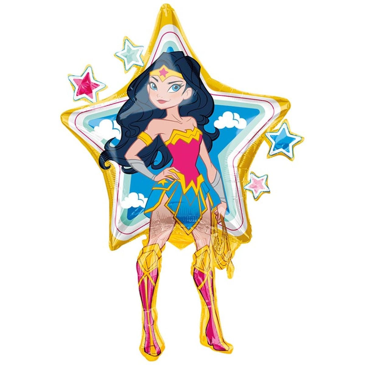 Wonder Woman Cartoon Supershape Balloon - 26" x 37" Foil