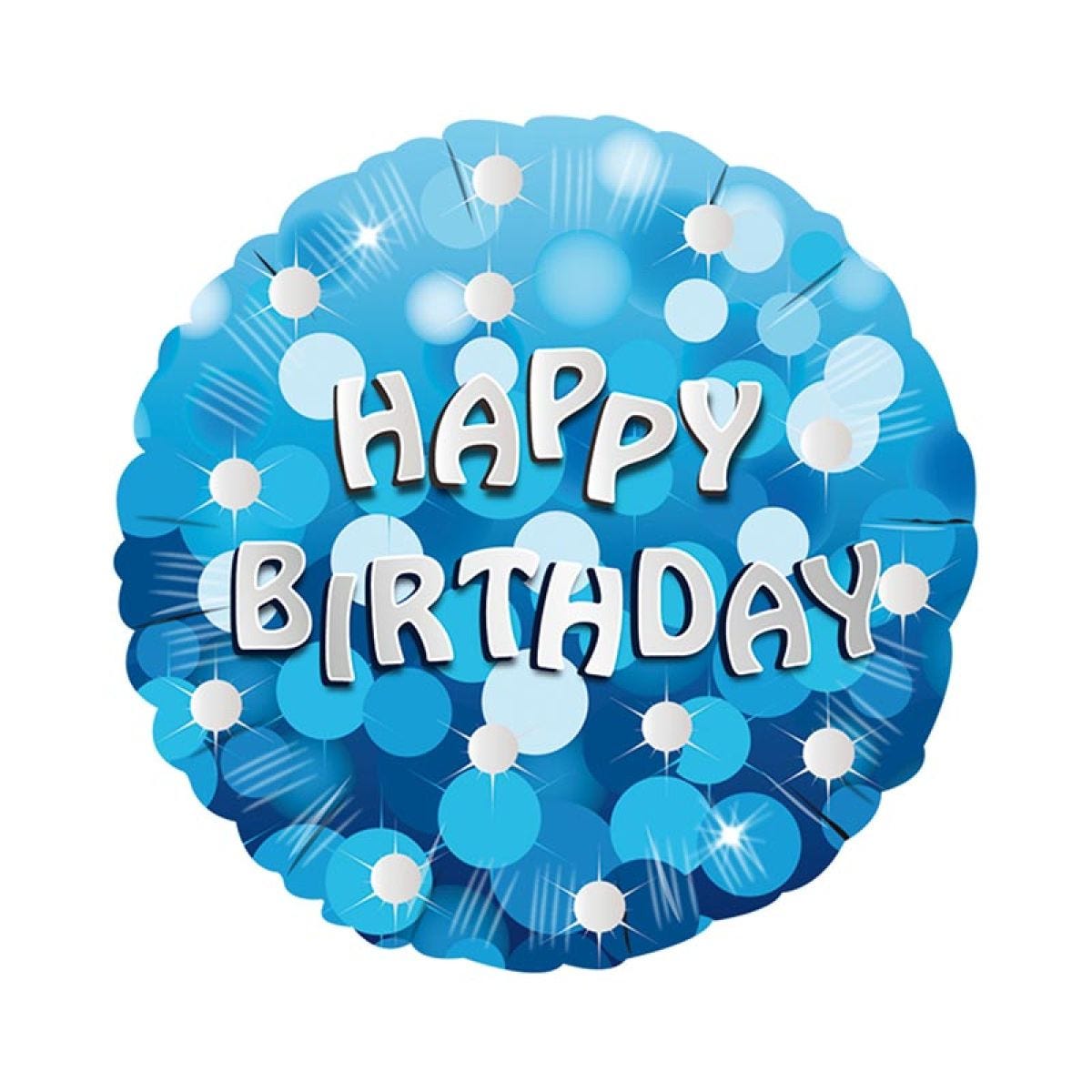 Blue Sparkle Party Happy Birthday Balloon - 18" Foil