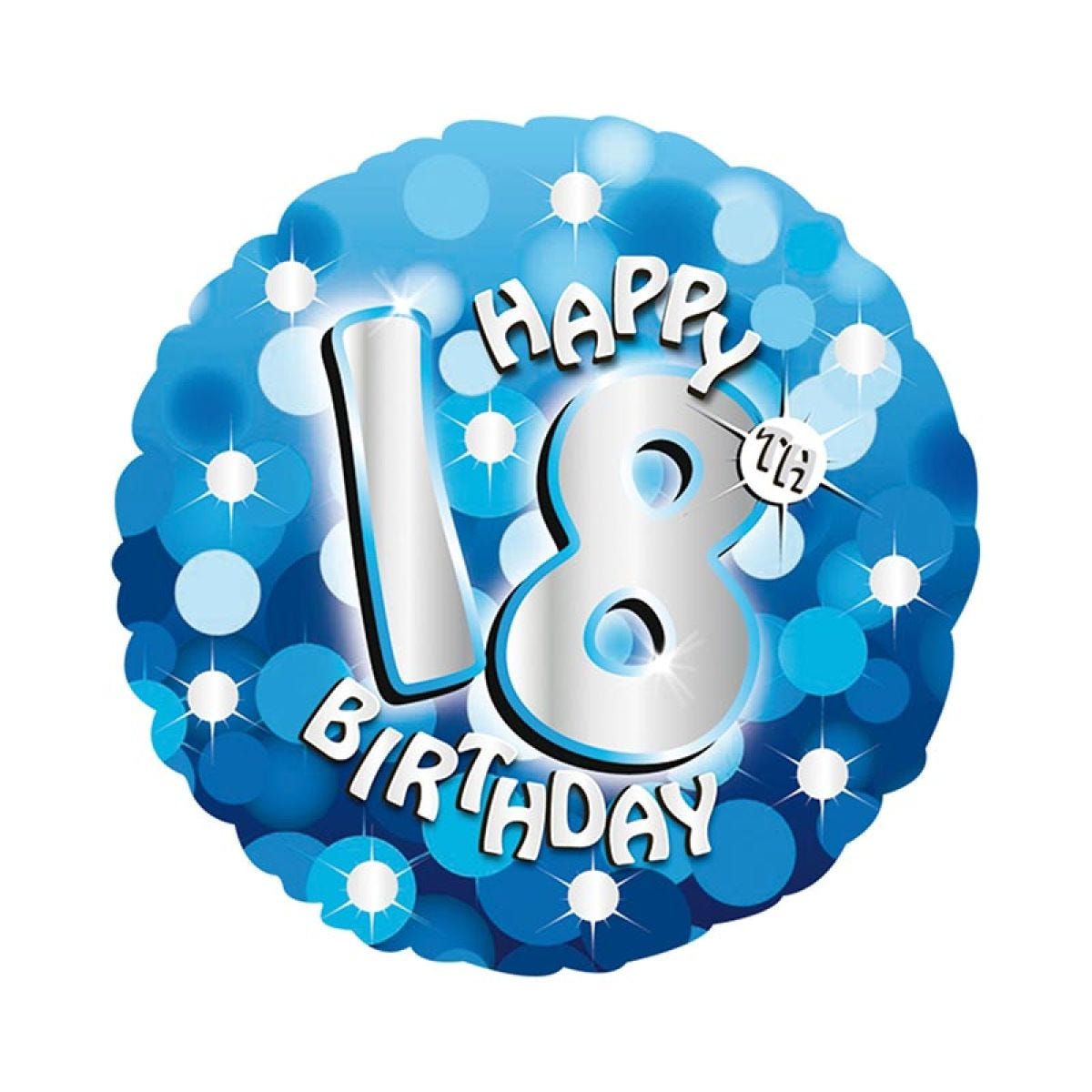 Blue Sparkle &apos;Happy 18th Birthday&apos; Balloon - 18" Foil