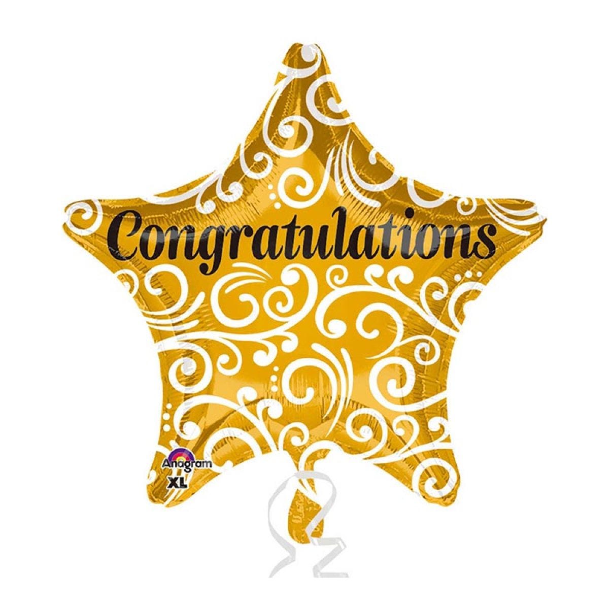 Congratulations Sophisticated Star Balloon - 18" Foil