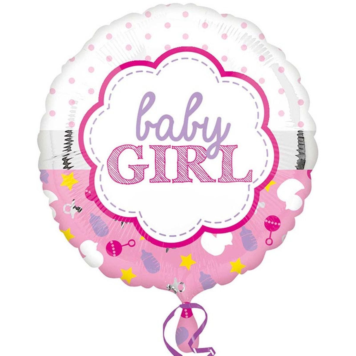 Baby Girl Scallop Balloon - 18" Foil