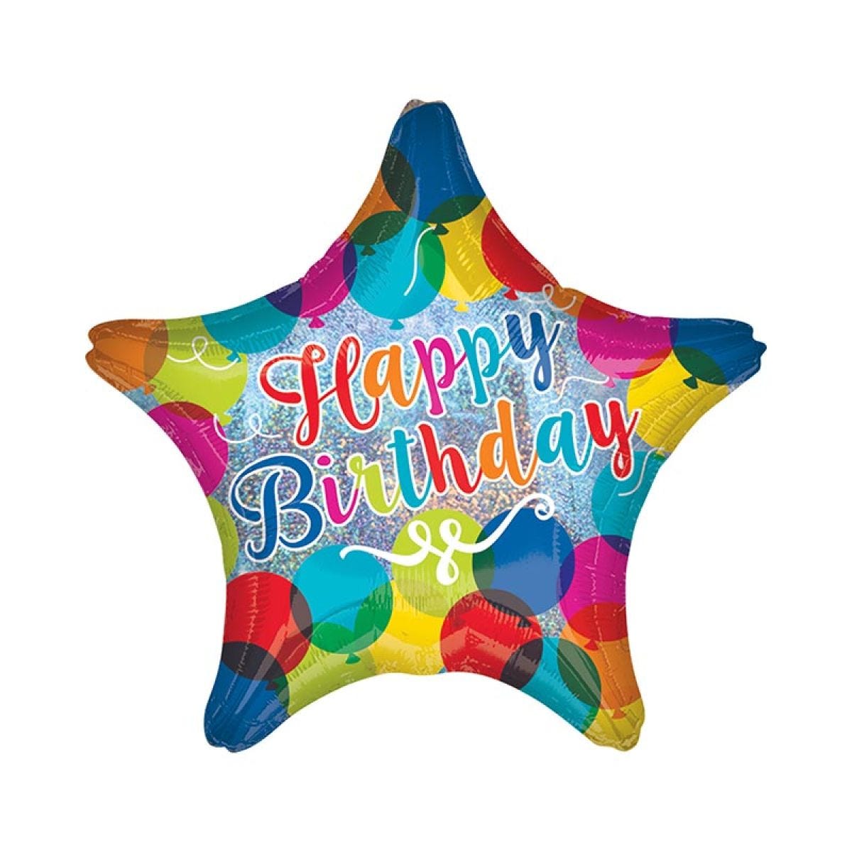 Happy Birthday Sparkle Star Balloon - 18" Foil