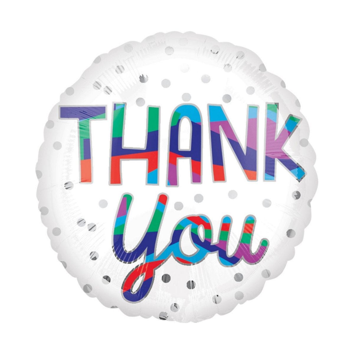 Thank You Silver Dots Balloon - 18" Foil