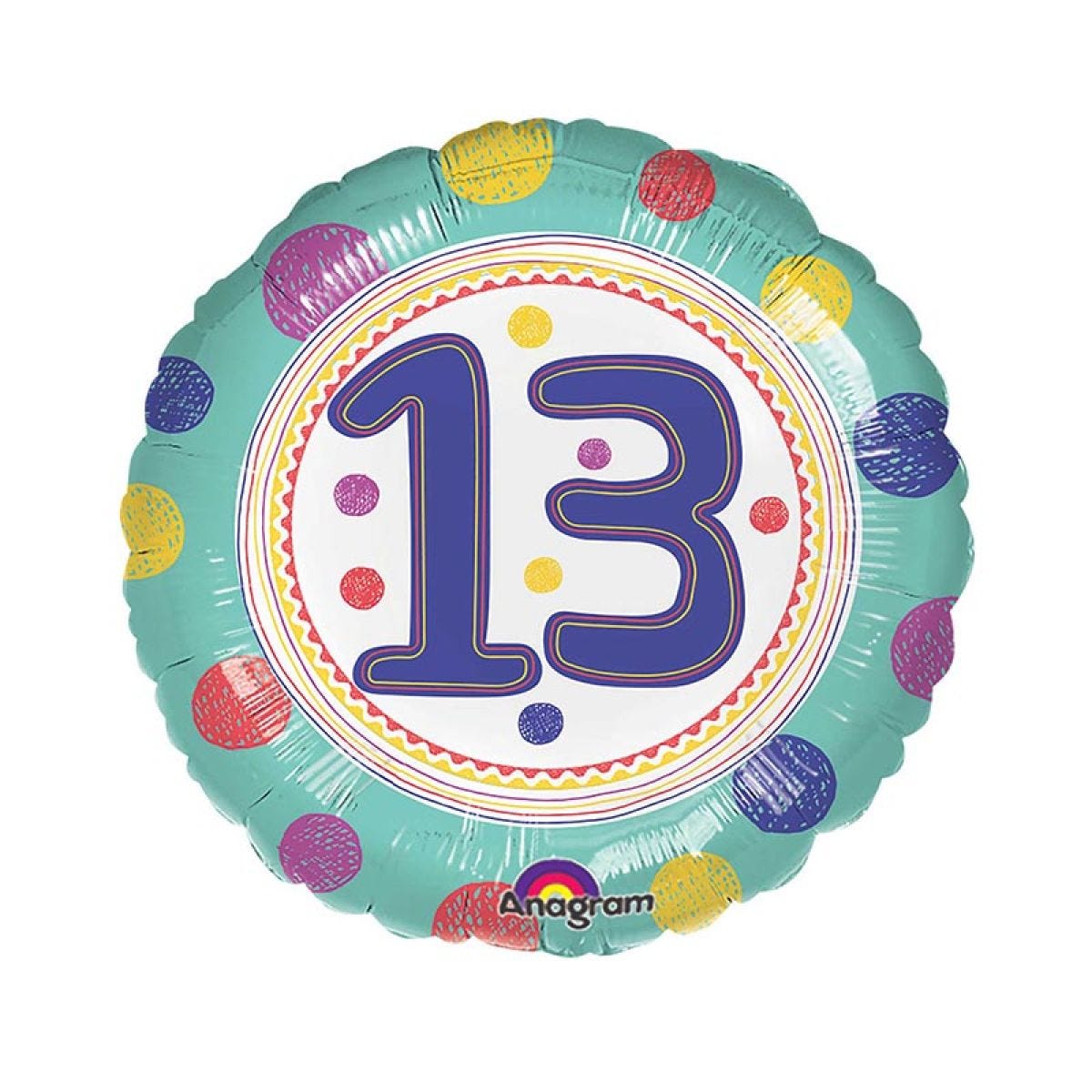 Age 13 Spot Balloon - 18" Foil