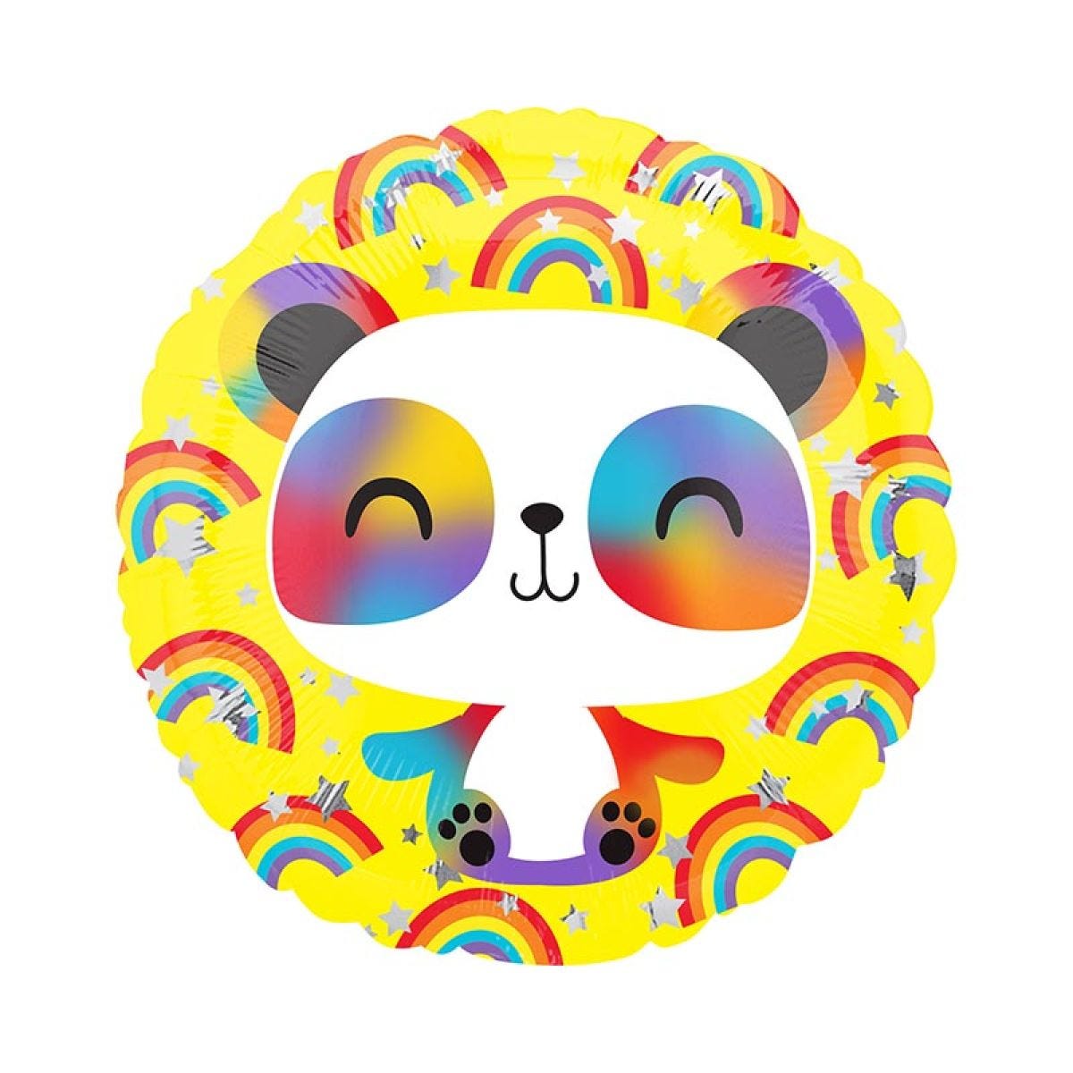 Happy Panda Rainbow Balloon - 18" Foil