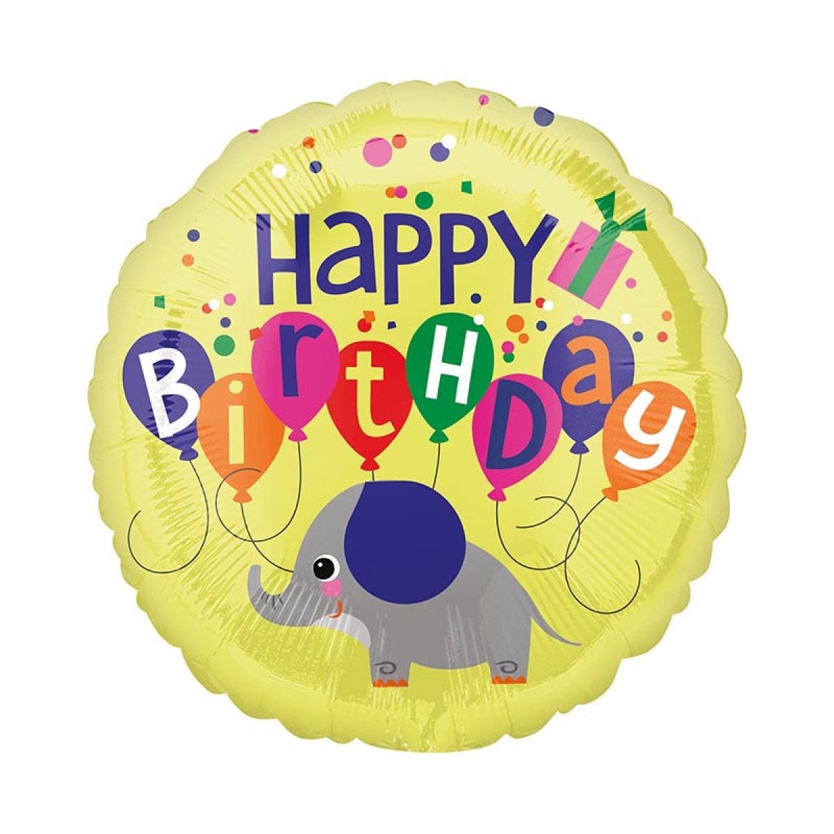 Cute Elephant Birthday Balloon - 18" Foil