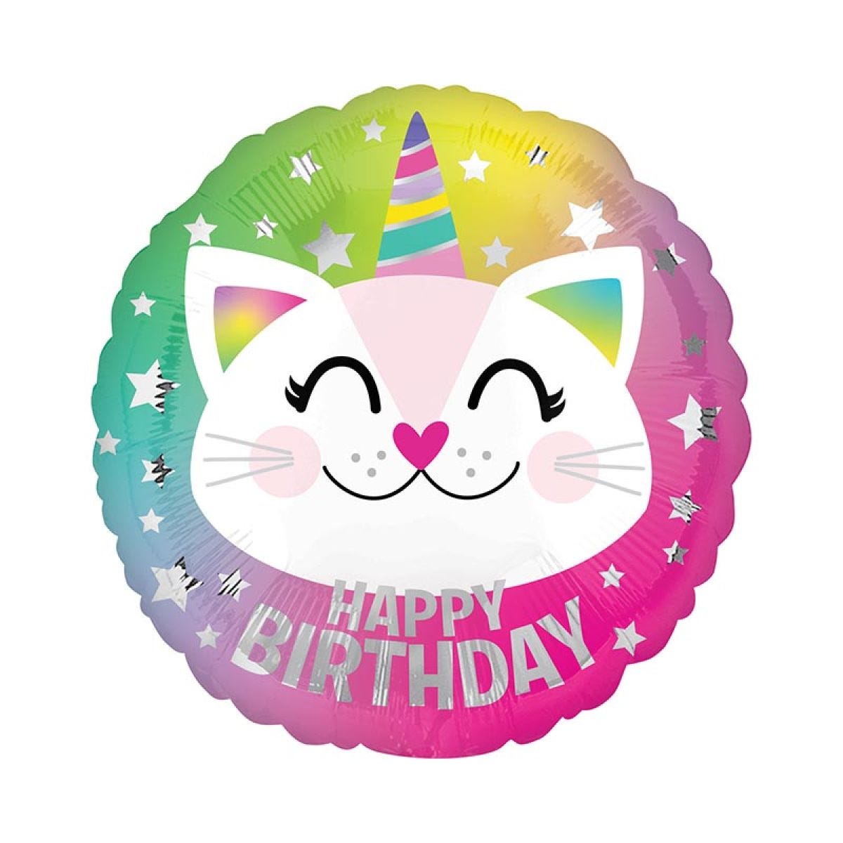 Caticorn Happy Birthday Balloon - 18" Foil