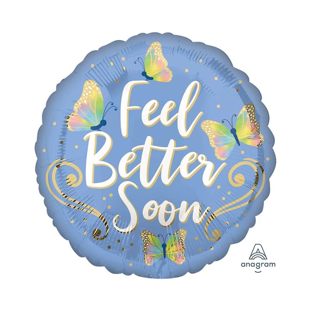 Feel Better Soon Butterflies Balloon - 18" Foil